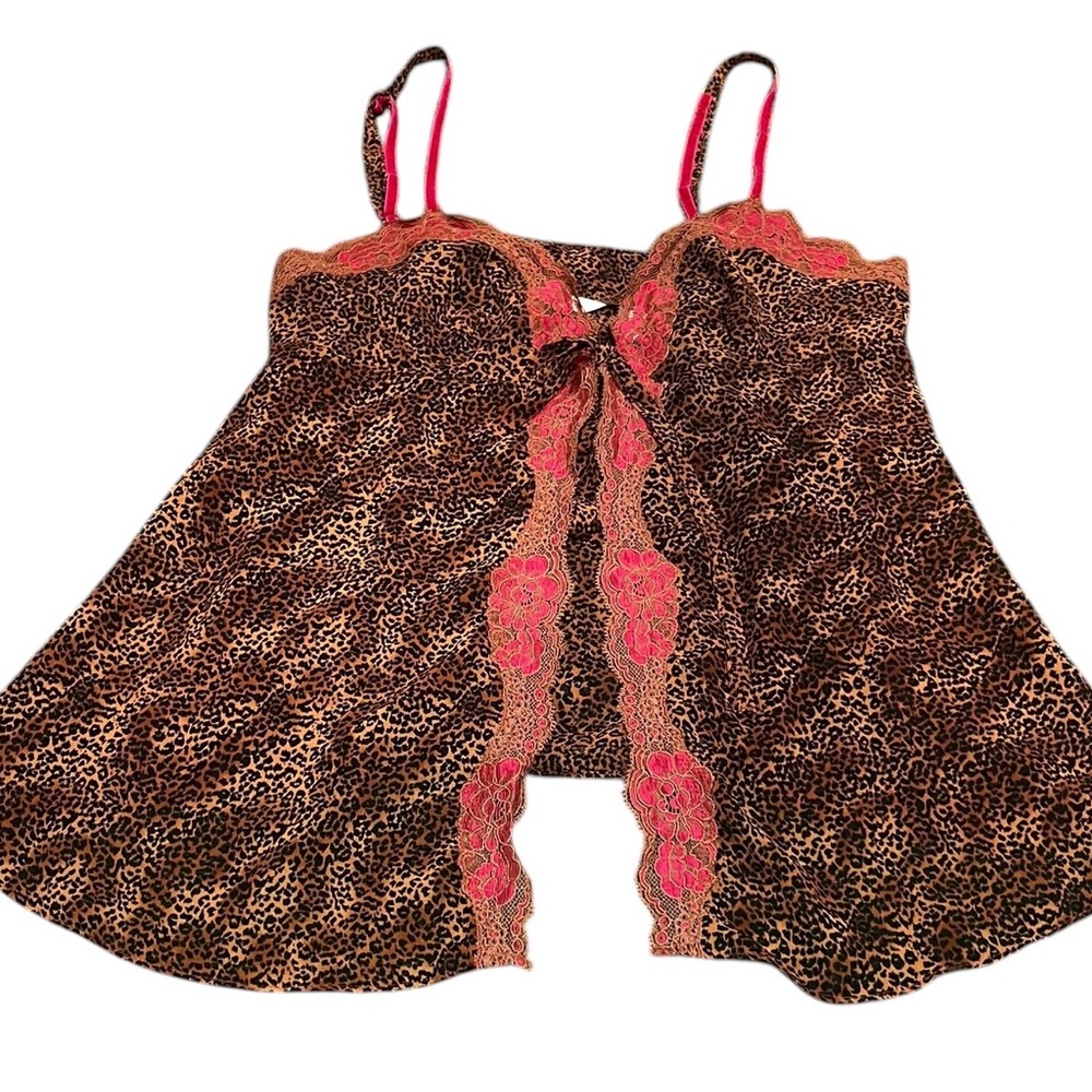 Victoria's Secret Leopard Print Chemise with Pink Accents - Picture 1 of 7